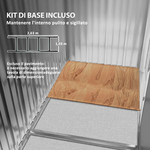 Abri de jardin Outsunny 4.9 m² avec 4 bouches d'aération et 2 portes coulissantes, abri à outils en tôle d'acier, 277x195x192 cm, gris foncé - Product Image 6