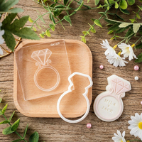 Emporte-pièce et tampon à embosser en acrylique sur le thème du mariage, et tampon à embosser pour biscuits et fondant