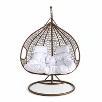 Usine personnalisée moderne rotin suspendu oeuf chaise balançoire coussin imperméable capacité 2 personnes cour extérieure hôpital Villa