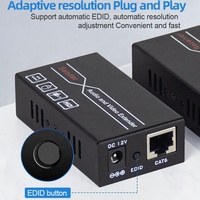 Venta caliente 60M Extender RJ45 HDMI USB2.0 KVM Video Extender Over Single Cat6 Cat7 3D 1080P HDMI Network 60M