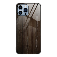 Coque de téléphone fine en verre trempé à motif grain de bois pour iPhone 17 15 14 13 12 16 Pro Max Plus – Étui de protection au design minimaliste