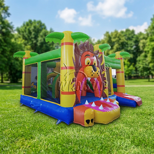 Château gonflable WINSUN Lion avec trampoline intégré - Certifié CE, ignifuge, imperméable, installation facile - Product Image 1