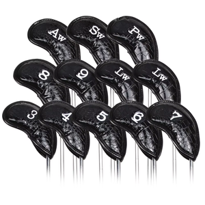 Dericsson 12pcs/set Leather <b>Golf</b> Iron Headcovers <b>Golf</b> Club Protector Covers with Custom Logo Support - Product Image 1