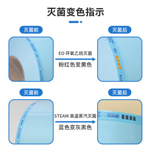 Pochettes de stérilisation bleues X613 pour l'emballage de dispositifs médicaux destinés à la stérilisation à la vapeur et à l'oxyde d'éthylène - Product Image 2