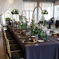 Décoration de mariage, centre de table, support à fleurs rond en métal doré