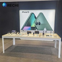 Comptoir de présentation de téléphone portable de qualité supérieure RECHI, design de table, présentoir mural pour accessoires de téléphone portable avec étagère à crochets
