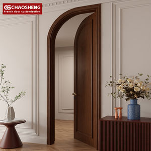 ユニークな半円形アーチ型寝室ソリッド木製寝室ドアロックセットフレンチドア木製寝室ドアデザイン<span class=keywords><strong>Sunmica</strong></span>価格MDF - Product Image 3