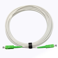 Penjualan Panas DIMAN White Simplex SC/APC G652D Fiber Patch Cord Single Mode FTTH Drop Cable Jumper untuk Jaringan Telekomunikasi.