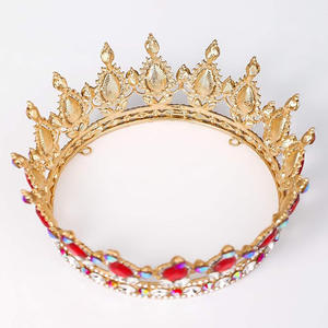 Cerchietto con corona di Tiara in cristallo oro corona elegante da principessa con pettini per ragazze da sposa per feste di compleanno - Product Image 2