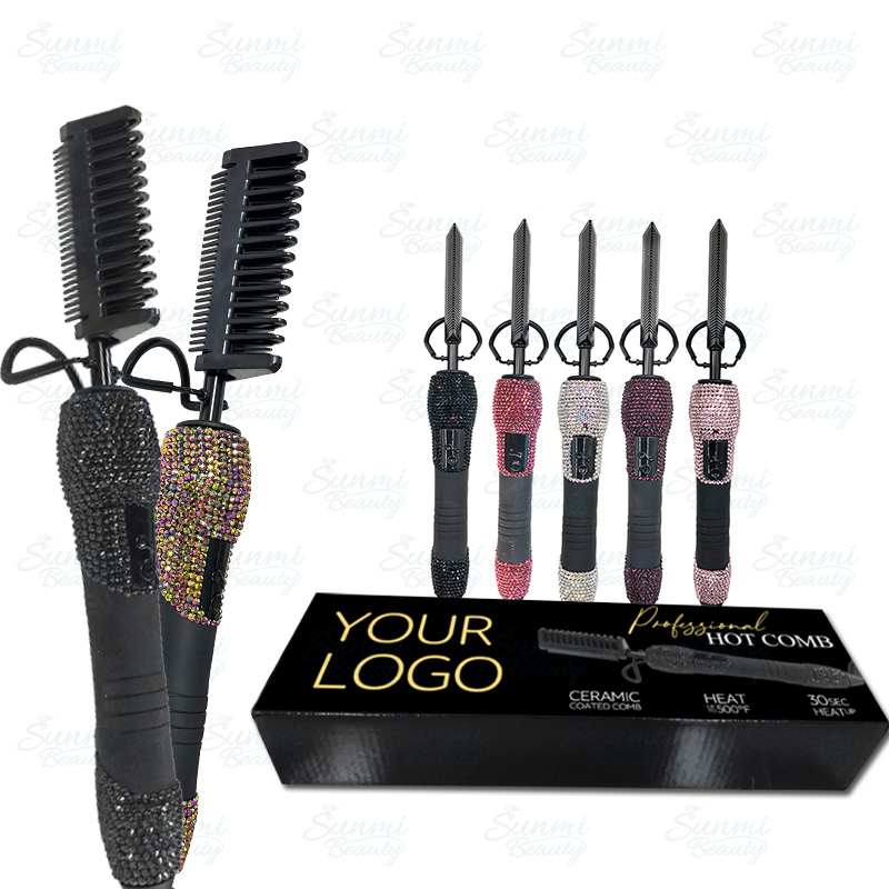 Professional copper metal Hair Straightening Comb brush Hot Electric Hair Straightener comb for hair,curling iron bling hot comb