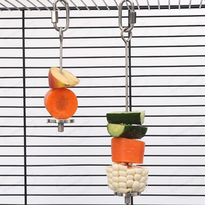 Stainless Steel <strong>Bird</strong> Skewer <strong>Food</strong> Holder Parrot Hanging Vegetable <strong>Fruit</strong> Feeder - Product Image 2