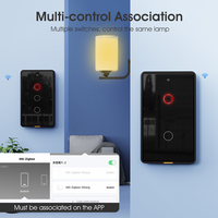 Sakelar Dinding Pintar Tuya Zigbee Tanpa Kabel Netral V0 Tahan Api PC ABS Anti Api Kaca Tempered 2.5D Multi Kontrol Timer
