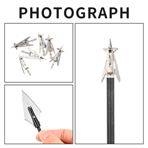SPG Tir à l'<span class=keywords><strong>Arc</strong></span> Pointe de Flèche en Carbone 3 Lames 125 Grains Mécanique Composé Chasse <span class=keywords><strong>Cible</strong></span> Entraînement Broadheads - Product Image 6