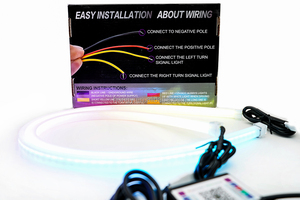 ไฟเดย์ไลท์แบบรีโมทคอนโทรล ไฟเลี้ยวแบบไหล 30 ซม. 45 ซม. RGB ไฟนำทางแบบ LED สำหรับรถยนต์ - Product Image 4