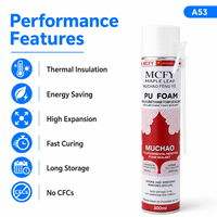 Mousse PU Maple Leaf A53 300ml à prise rapide et haute expansion pour l'isolation thermique, collage de panneaux muraux, décoration intérieure et menuiserie