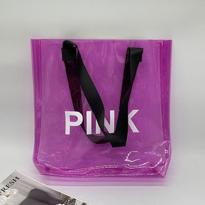 Bolsa de Mano de PVC Transparente Grande y Colorida Personalizada, <span class=keywords><strong>Bolso</strong></span> de Playa de Plástico con Cierre, Impermeable, para Compras, Cosméticos y Almacenamiento - Product Image 2