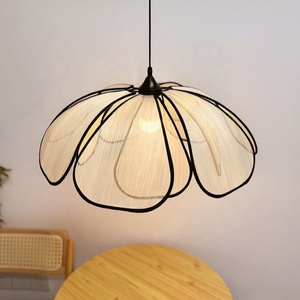 Lustre de style japonais rétro, luxe léger, Wabi Sabi, éclairage suspendu pour chambre à coucher et salle à manger, lampe suspendue de style français pour bar - Product Image 4
