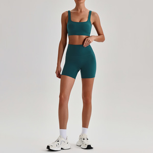 TongJoes Hochelastischer Atmungsaktiver Figurformender Sport-BH Outdoor Lauf-/Fitness-Dreiviertel-Shorts Yoga-Sets - Product Image 4
