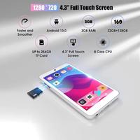 Lecteur MP3 MP4 Android tactile HD 4,3 pouces personnalisé en usine, 3 Go de RAM, 128 Go, lecteur de musique et vidéo portable avec caméra et livre électronique pour les voyages