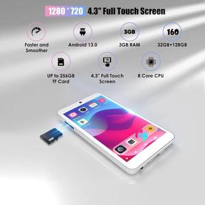 เครื่องเล่น MP3 MP4 ระบบแอนดรอยด์แบบสั่งทำจากโรงงาน หน้าจอสัมผัส HD ขนาด 4.3 นิ้ว แรม 3GB ความจุ 128GB เครื่องเล่นเพลงและวิดีโอพกพาพร้อมกล้องและอีบุ๊กสำหรับการเดินทาง - Product Image 1