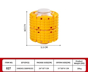 Jouet anti-stress Corn Spin Ball, à presser et à tourner, design mignon en forme de maïs pour enfants et adultes, jeu sensoriel amusant, décoration de bureau - Product Image 4
