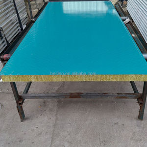 Panneau sandwich mural en laine de roche préfabriqué, panneau sandwich en laine de roche à prix avantageux, revêtement mural en tôle <span class=keywords><strong>d</strong></span>'acier, mur extérieur - Product Image 3