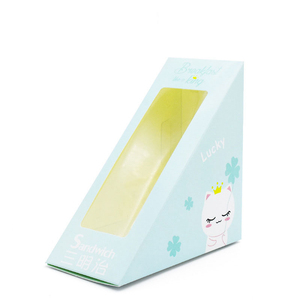 2024 tùy chỉnh in Giấy hộp bánh sandwich với cán bóng thiết kế mới tam giác bao bì cho thực phẩm cửa sổ hiển thị - Product Image 2