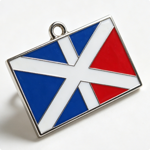 Pin Metálico Rectangular Plateado con Diseño de Bandera en Esmalte Duro, Recuerdo Patriótico - Product Image 3