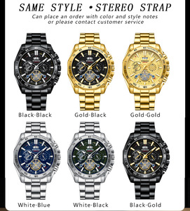 Reloj de Pulsera de Cuarzo para <span class=keywords><strong>Hombre</strong></span>, Diseño Esqueleto, Esfera de 44 mm, Taquímetro, Luminoso, Multifunción, Resistente al Agua, Venta al Por Mayor a Precio Económico - Product Image 6