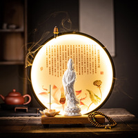 2024 cire parfumée fond plus chaud lampe aromatique cône d'encens moderne brûleurs électriques lumière LED en céramique bouddha Statue brûleur d'encens