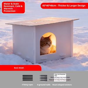 Waterdichte <span class=keywords><strong>Outdoor</strong></span> Kattenhuis Voor Alle Weersomstandigheden Met Dik Pp-Materiaal Voor Gebruik Binnenshuis Geïsoleerd Onderdak Voor Zwerfkatten - Product Image 6