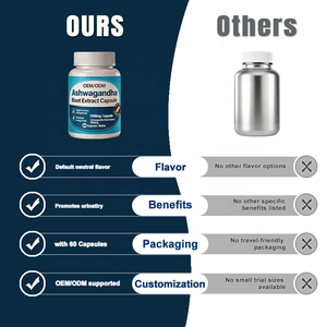 Ashwagandha-Wurzelextrakt-Kapseln 600mg Ashwagandha Unterstützt Stressmanagement & Steigert Energielevel OEM/ODM Nahrungsergänzungsmittel - Product Image 6