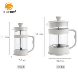 <span class=keywords><strong>Filtre</strong></span> en acier inoxydable portable résistant à la chaleur en verre borosilicaté presse française cafetière de camping - Product Image 2