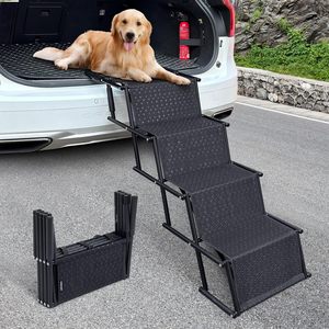 YOUME ajustable patrón sólido telescópico asistido coche pasos tamaño pequeño al aire libre plegable perro rampa viaje característica camas accesorio - Product Image 1