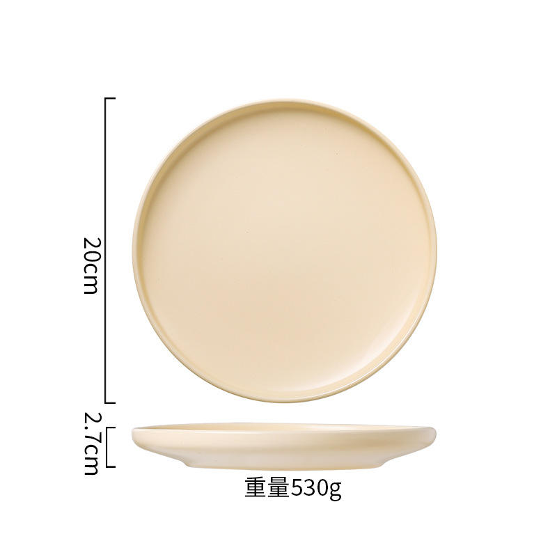 Assiette à pizza de 8 pouces (crème anglaise)