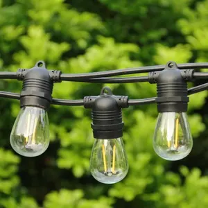 Zhongshan newest outdoor hanging socket retro saving IP65 waterproof led patio bulbs style UK AU plug festoon string light