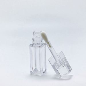 Tubos de Brillo Labial Cuadrados Transparentes de PETG de 10 ml Personalizados con Tapa de Rosca y Serigrafía, Envases Cosméticos para Lápiz Labial, Rubor y Brillo Labial con Brocha Grande - Product Image 2