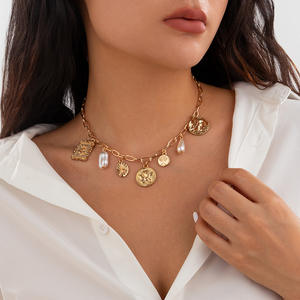 Vintage Rose Tree of Life Circular Tassel <strong>Pendant</strong> <strong>Necklace</strong> Women Elegant Imitation <strong>Pearl</strong> Short Choker Neck Jewelry Gift(NL139) - Product Image 2