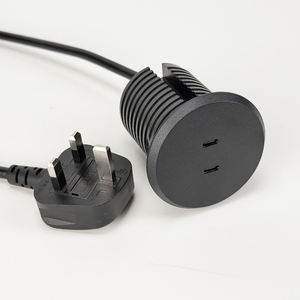 Mueble de Escritorio con Cargador USB Dual Integrado de 3A Tipo-C, Enchufe Redondo para Mesa de Noche, Sofá o Panel, Estilo Industrial - Product Image 5