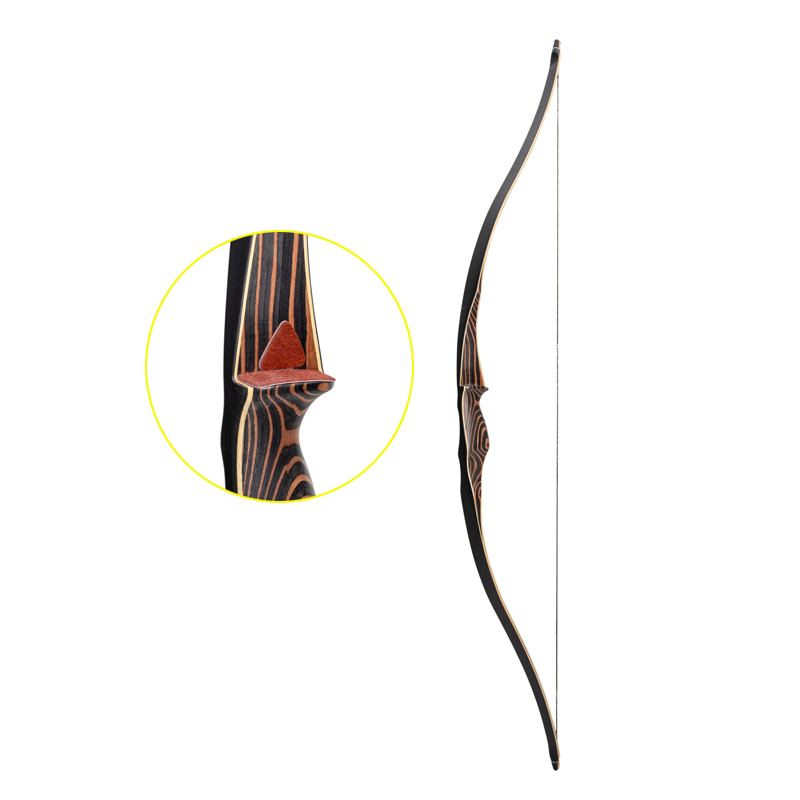 Arc Traditionnel En Bois 54'' – 60 Lbs – Chasse Et Cible – Droitier – Lot Avec Flèches