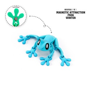 Feeron Aimant de réfrigérateur en PLA imprimé en 3D, motif grenouille, design articulé, jouet mignon articulé, durable, décoration d'intérieur pour enfants, amusant, anti-stress - Product Image 5