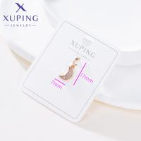 98127 XUPING Jewelry Factory, Fourniture en gros de pendentifs et breloques en forme de croissant de lune en CZ synthétique plaqué or anti-décoloration, Personnalisation et Vente en gros