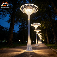 Lampadaire solaire en forme de champignon - Éclairage paysager moderne pour place urbaine/chaussette piétonne