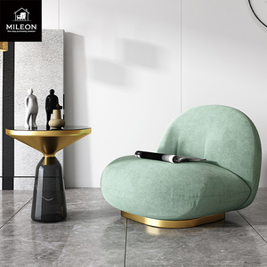 Bắc Âu đơn Sofa ghế bành khách sạn Mô hình phòng đơn giản đặc biệt hình giải trí đơn thiết kế tùy chỉnh sợi thủy tinh vải ghế sofa - Product Image 4