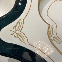 Royal Furniture Dubai Ensemble de tables basses pour le salon Table d'appoint de luxe Table basse dorée vintage avec dessus en verre