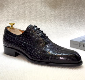 Zapatos Oxford Formales de Negocios de Cuero Genuino para Hombre, Zapatos de Vestir Hechos a Mano de Lujo con Diseño de Estampado, Zapatos de Oficina con Cordones para Boda - Product Image 5