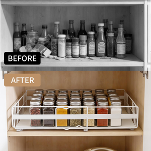 Organisateur de placard multi-usages sans perçage, robuste, coulissant et extensible pour armoires de cuisine - Product Image 2