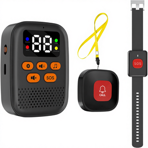 Sistema de Alerta Inalámbrico ANGUS para Cuidadores, Botón de Llamada para Personas Mayores, Alcance de 328 pies, <span class=keywords><strong>Alarma</strong></span> de 110dB, <span class=keywords><strong>Sin</strong></span> <span class=keywords><strong>Cuota</strong></span> <span class=keywords><strong>Mensual</strong></span>, Monitoreo para Adultos Mayores - Product Image 1