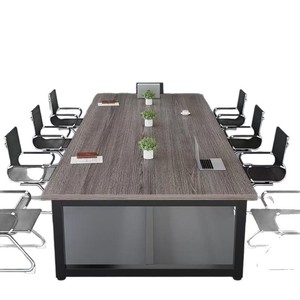 Conference Table Rectangle Wood Lacquer Durable Commercial Meeting Room Workbench Office Furniture - Product Image 1