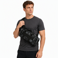 Sac banane tactique d'extérieur en polyester imperméable de qualité supérieure avec fermeture éclair, sacoche d'épaule pour appareil photo, sac de taille personnalisé pour homme pour la randonnée